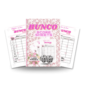 bunco valentine themed score sheets